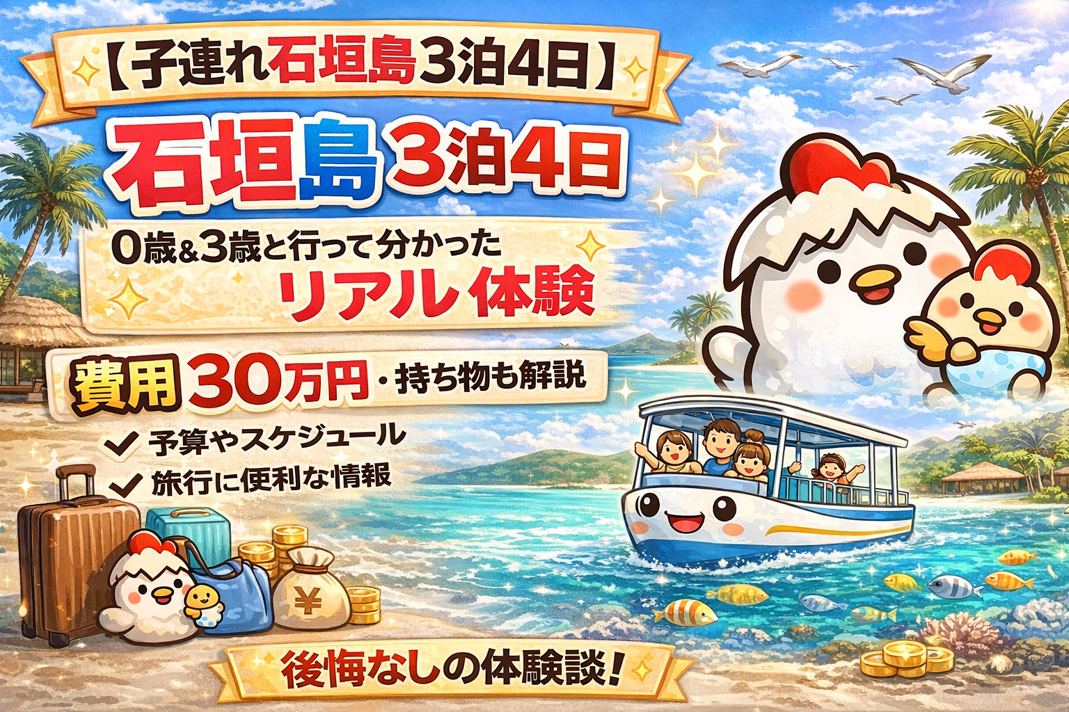 費用30万円・持ち物も解説【子連れ石垣島3泊4日】0歳＆3歳と行って分かったリアル体験レビュー