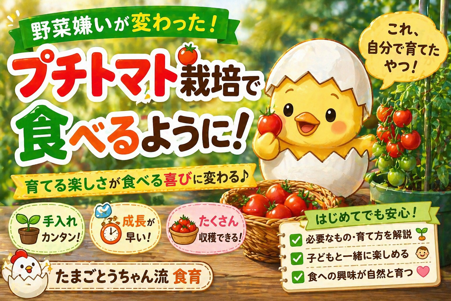 【食育】野菜嫌いの子どもが変わった｜プチトマト栽培で興味を持たせる方法